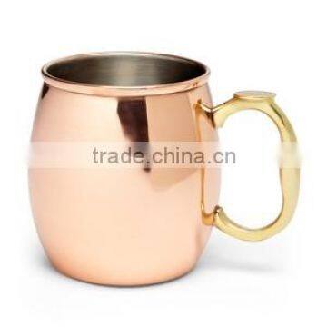 Solid Brass Thumb Rest Handle Copper Mug For Vodka and Moscow Mule