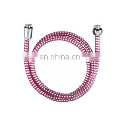 Pink PVC Plastic Bathtub Shower Flexible Hose with Nuts