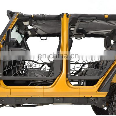 Tubular Poison Spyder Web Half Door with Side View Mirror Fit for 07-18 Jeep Wrangler JK 4 Door