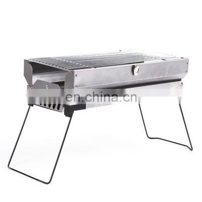 Outdoor Charcoal BBQ Grill Stainless Steel Barbecue BBQ Meat Grill Machine