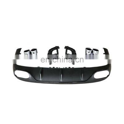 For Mercedes Benz E-Class C238 E400 E500 2017-2019 Rear Bumper Lip Diffuser With Exhaust Silver Tips photo-2