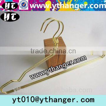 YY0402 high quality gold shiny metal clothes hangers metal shirt hanger