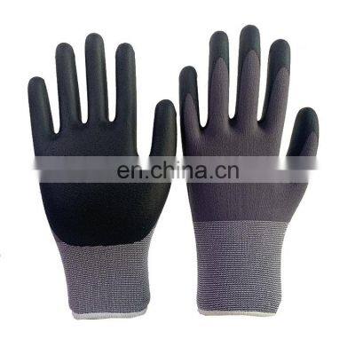 Optimal Price Nitrile Nylon Elastane Construction Gloves Excellent Oil Repellent Slip Resistant Micro Foam Gloves Automotive