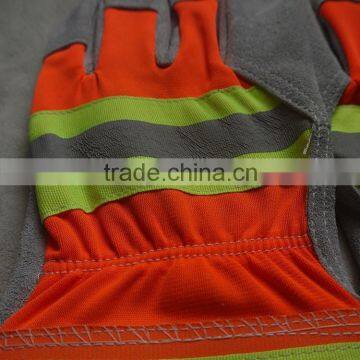 10.5"AB Grade Cow Split Leather Working Gloves, Reflective Leather Safety Gloves, Larbor Gloves, Garden Gloves photo-4