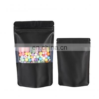 food grade flat bottom customized printing aluminum foil cereal snack pouch stand up bag with window and zipper