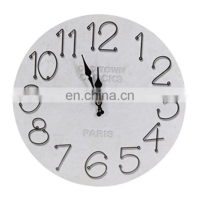 Wholesale Big white wood round design home hanging decorative wall clocks home decoration