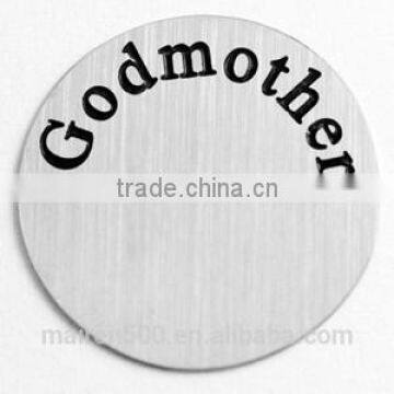 B23 floating round initial disc floating locket plates charms