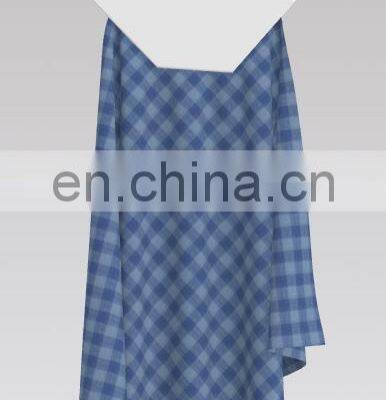 Best Sale 100% Cotton Yarn Dyed Wrinkle Blue Chek Fabric for Blouses photo-4