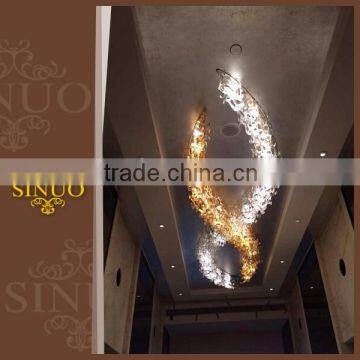 Modern hotel lobby fancy design crystal art durable fancy light