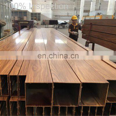 wood color coating   100 x100  100  x  50 aluminium square  rectangular aluminium tube pipes