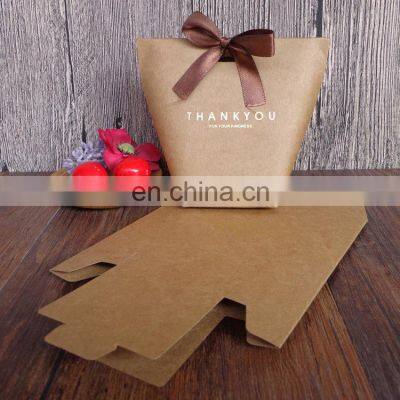 Thank You Gift Cheap Shopping Brown Custom Wholesale White Kraft Paper Bag