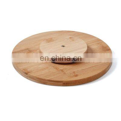 Free Sample Home Kitchen Bamboo Shelf Storage Spicy Rack Tabletop Storage Shelf Round Tray With The Base photo-5