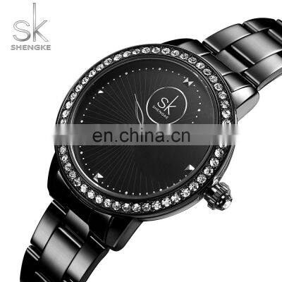 SHENGKEG Conch Pattern Creative Women Watch K0111L Hollow Out Pointer Shinning Bezel Diamond Watches Classic OL Handwatch