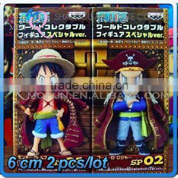 MINI QUTE 6 cm Japanese anime one piece action figure Kawaii Monkey D Luffy & Gol D Roger brinquedos boys in box NO.MQ 081