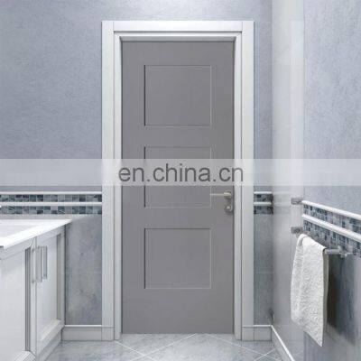 Bathroom wooden design new style modern interior door grey painted 3 panel shaker interior door