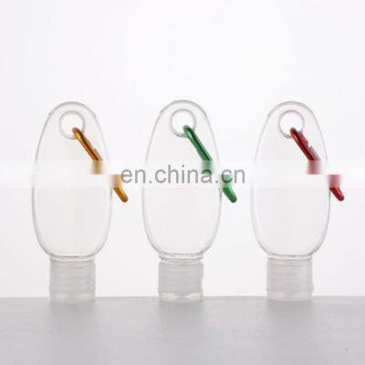 Hot Selling Oval Shape Empty 30ml 50ml 60ml Hand Sanitizer Bottle With Keychain Carabiner photo-2