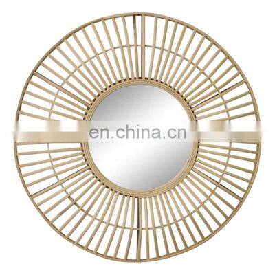Traditional Best Price Circular Rattan Effect Mirror Large Wall Mirror Decor Wholesale Made in Vetnam