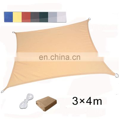 Non-waterproof Sun Shade Sails 4*3m Rectangle 180gsm HDPE+UV Garden Balcony Shade Sun Sail