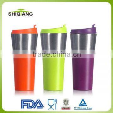 450ml China Suppliers High Grade Double Wall Stainless Steel Camping Coffee Mug And Cups With Leakproof Lids