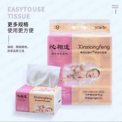 Heart to Heart Meeting Paper Extraction 8 Packaging 480 Sheets of Special Soft Baby Napkins, Napkins, Toilet Papers, One Hand Supply