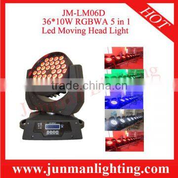 36*15W RGBWA 5 in 1 Led Moving Head Wash Light Moving Head Light DJ Lighting