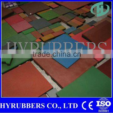 Red Green Color Differen Thickness Rubber Tile Floor Mat for Outdoor Playground