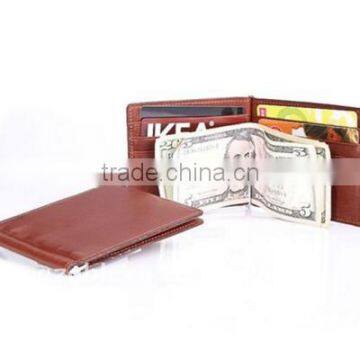 Cowhide leather money clip purse Vintage leather money clip card holder wallet