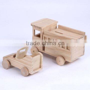 Creative car wood money box wood gift for kids