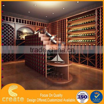 Retailer store wood dislay cabinet for wine bottle stand make in China