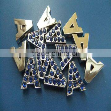 Compet Produce Blue 10MM Rhinestone Slide Bracelet Letters