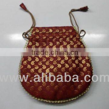 Banarasi brocade drawstring bag