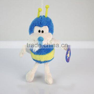 Plush 25cm High Bee Small Pendant/Soft Stuffed 25cm High Yellow Bee Pendant/Lovely Simling Bee Small Stuffed Pendant photo-2