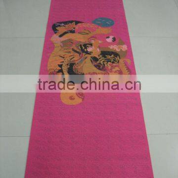 6mm pvc yoga mat with screen printing pattern