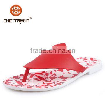 2015 new arrival fashion pvc flip flops Transparent Jelly sandals cheap lady shoe flat slippers