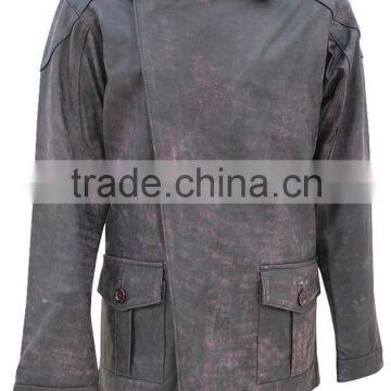 MENS DISTRESSED SLIMFIT LEATHER JACKET