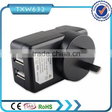 Dual usb wall charger for home and travel charger