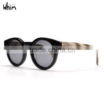 WHIM Vintage Round Frame Women Polarized Acetate Sunglasses