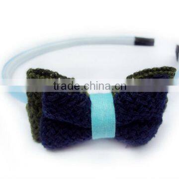 Crochet Bowknot Plastic Headbands For Children