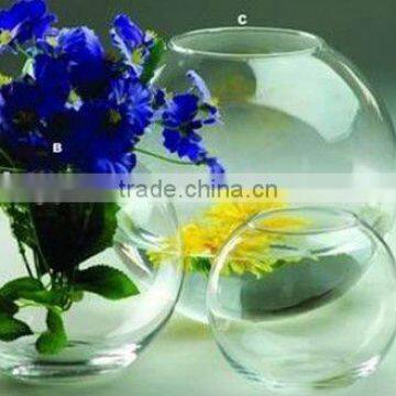 clear borosilicate glass global flower vase