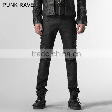 K-136 Uniform style dark fringe elastic thin men zip off leg pants