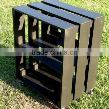 Rustic pastoral wooden display furniture with wheels