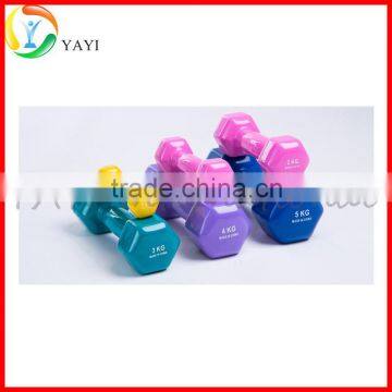 Gym Fitness Equipment Free Weight Vinyl Coated Hex Dumbbell Quality Choice photo-3