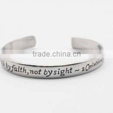 Fashion Friendship Stainless Steel Cuff Bracelet Bangle With Engraved Words photo-2