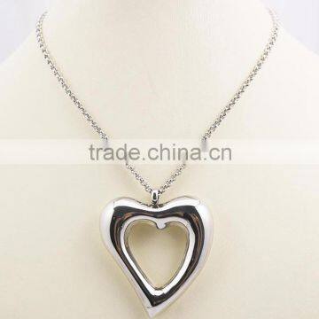 2016 New Valentine's Day Gift Stainless Steel lovers Heart Pendant Necklace