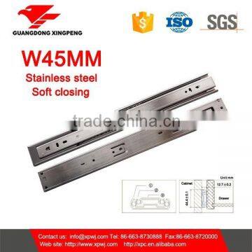 45mm stainless steel soft closing drawer slide