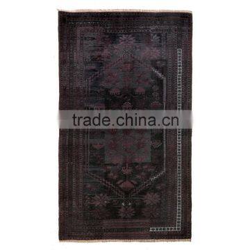 BLACK RUG - RECOLORED VINTAGE RUG - OVER DYED TURKISH CARPET