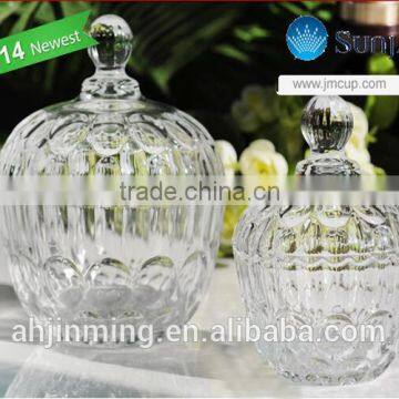 classical crystal glass jar glass candy jar with lid