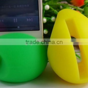 Novelty Fancy Phone Accessories Portable Egg Shaped Mini Silicone Phone Holder Speaker