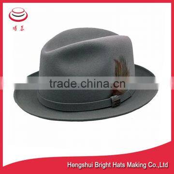 Wool felt formal hats for menshort brim fedora hat