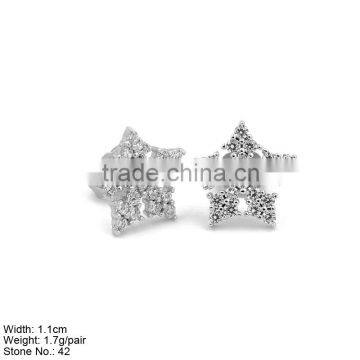 GZA9-023 Yellow Gold Rose Gold Plated Hot Sell Silver Jewelry Rhodium Snow Star Design